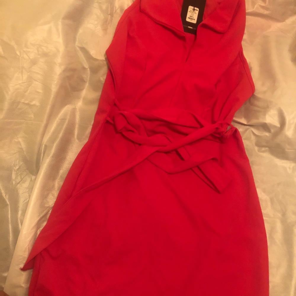 Hot pink midi dress